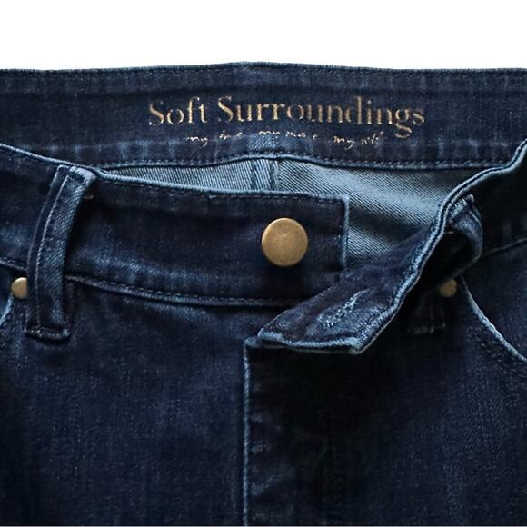 Soft Surroundings Dark Wash Soft Stretch Pull On Skinny Denim Jeans Size XS - Picture 2 of 11